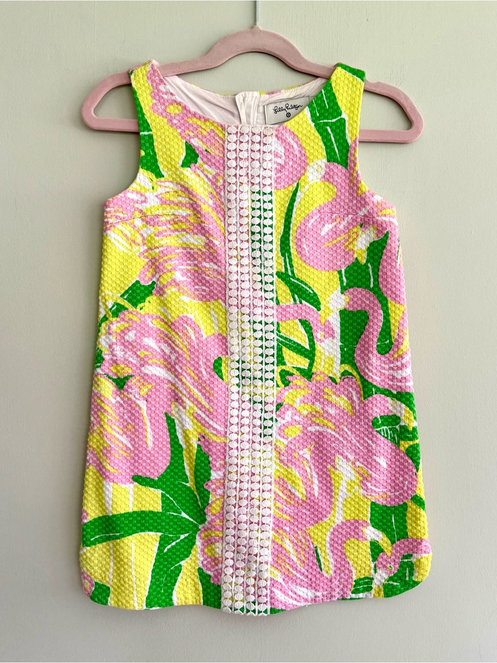 🦩Lily Pulitzer x Target Tropical Flamingo Floral Neon Embroidered Dress